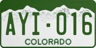 CO license plate AYI016