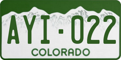 CO license plate AYI022