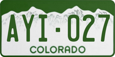 CO license plate AYI027