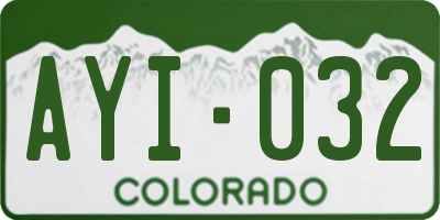 CO license plate AYI032