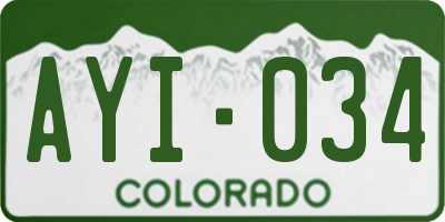 CO license plate AYI034