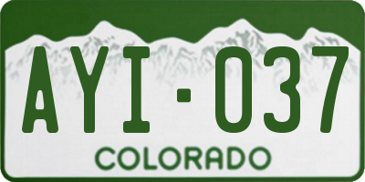 CO license plate AYI037