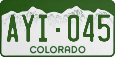 CO license plate AYI045