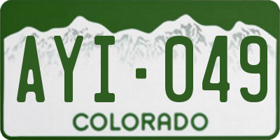 CO license plate AYI049