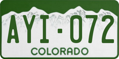 CO license plate AYI072