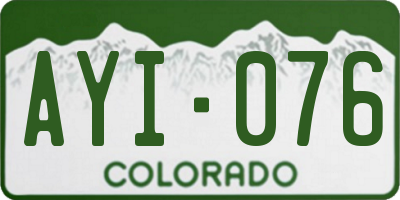 CO license plate AYI076