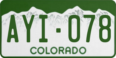 CO license plate AYI078