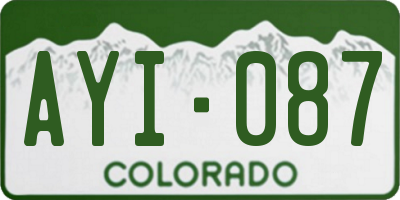 CO license plate AYI087