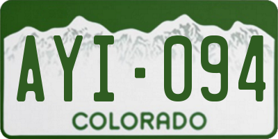 CO license plate AYI094