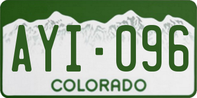 CO license plate AYI096