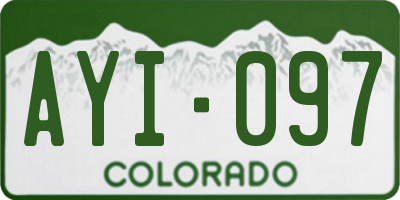 CO license plate AYI097