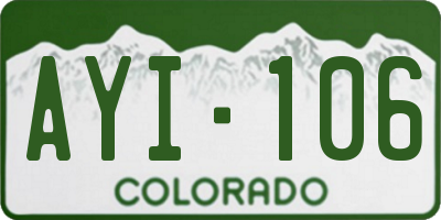 CO license plate AYI106
