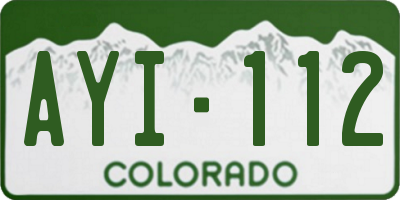 CO license plate AYI112