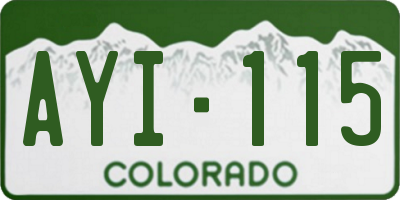 CO license plate AYI115
