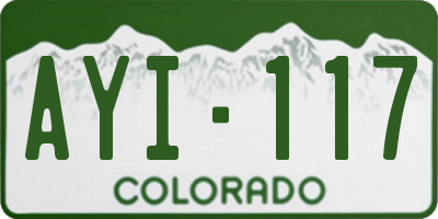 CO license plate AYI117