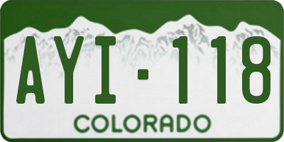 CO license plate AYI118