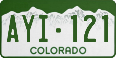 CO license plate AYI121