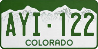 CO license plate AYI122