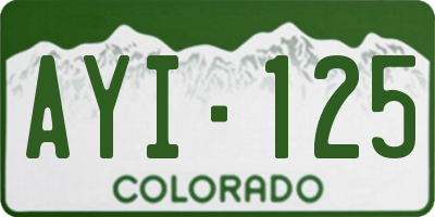 CO license plate AYI125