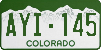 CO license plate AYI145