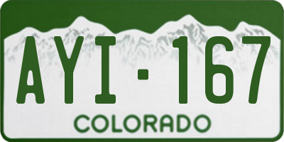CO license plate AYI167