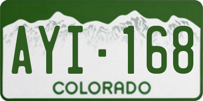 CO license plate AYI168