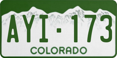 CO license plate AYI173