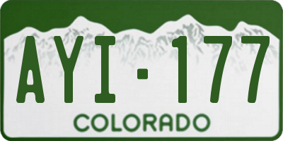 CO license plate AYI177