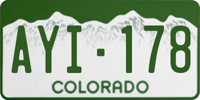 CO license plate AYI178