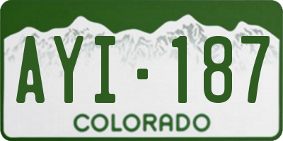 CO license plate AYI187