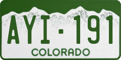 CO license plate AYI191