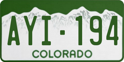 CO license plate AYI194