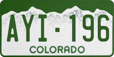 CO license plate AYI196