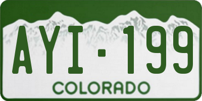 CO license plate AYI199