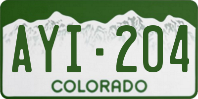 CO license plate AYI204