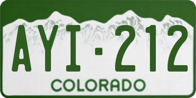 CO license plate AYI212