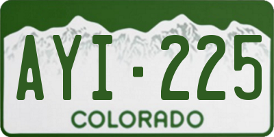CO license plate AYI225