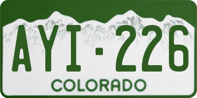 CO license plate AYI226