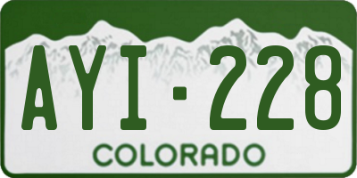 CO license plate AYI228