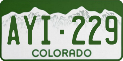 CO license plate AYI229