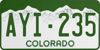 CO license plate AYI235