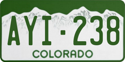 CO license plate AYI238