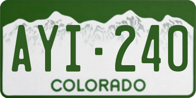 CO license plate AYI240
