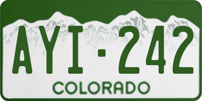 CO license plate AYI242