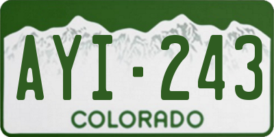 CO license plate AYI243