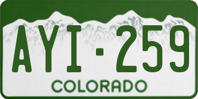 CO license plate AYI259