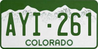 CO license plate AYI261