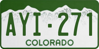 CO license plate AYI271