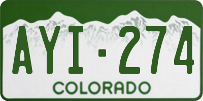 CO license plate AYI274