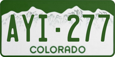 CO license plate AYI277
